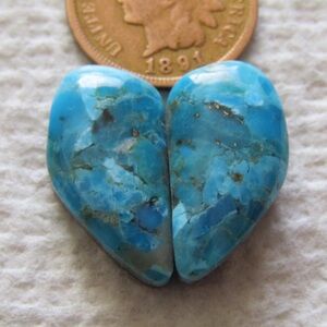 Kingman Pyrite Turquoise Cabs Set 20 carats American Arizona Cabochons